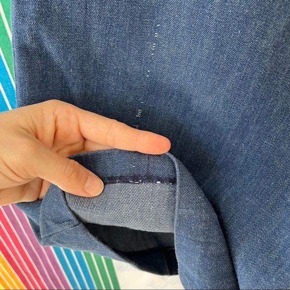 VINTAGE 70s high waist wide leg denim culottes shorts cottage core boho 25 waist - Picture 10 of 11